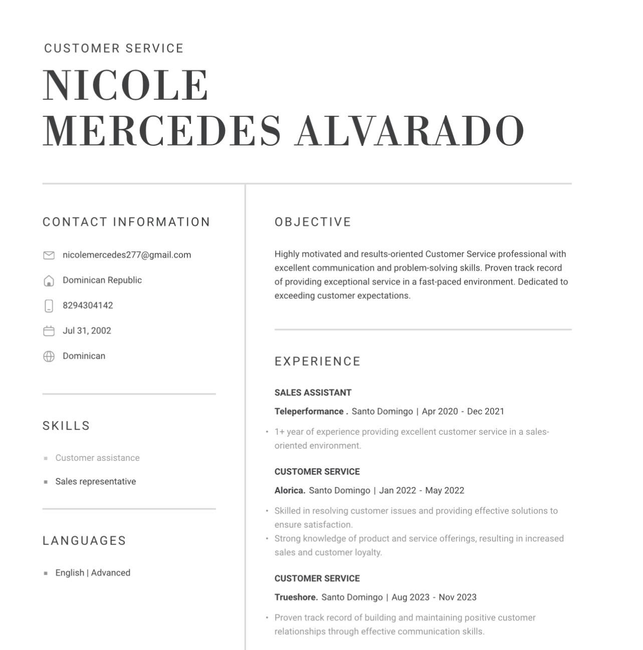 Nicole Mercedes Alvarado